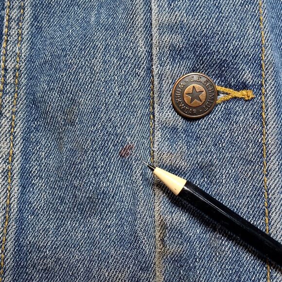 C.E. Schmidt Workwear Jacket Mens 2XL Distressed Blue Denim Jean Trucker Button - Picture 5 of 10